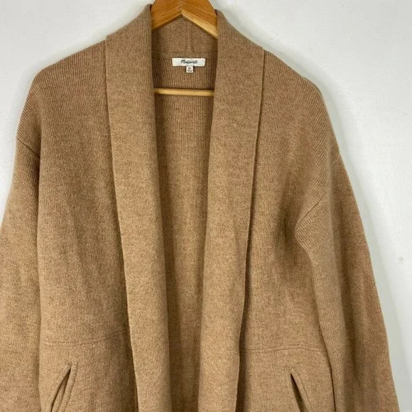 Madewell Womens Camel Beige Rivington Soft Merino Wool Coat Sweater Size XS - Picture 4 of 6